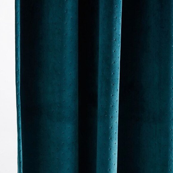 Anthropologie Teal Velvet Curtains - Picture 2 of 7